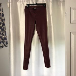 Plush leather leggings from express